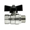 Brass nickel-plated butterfly valve 1/2″ bspm-f – quarter turn butterfly valve uk full flow valves free shipping 17