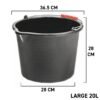 Black pp bucket 20l – heavy duty plastic garden bucket uk buckets free shipping 9