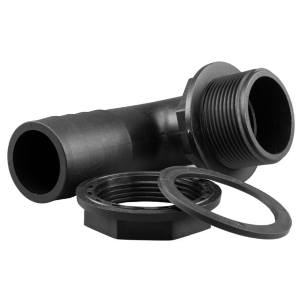 Tank connector 90 degree with washer & nut 1 inch bspm – 1 inch barb with drill bit water butt fittings free shipping 5