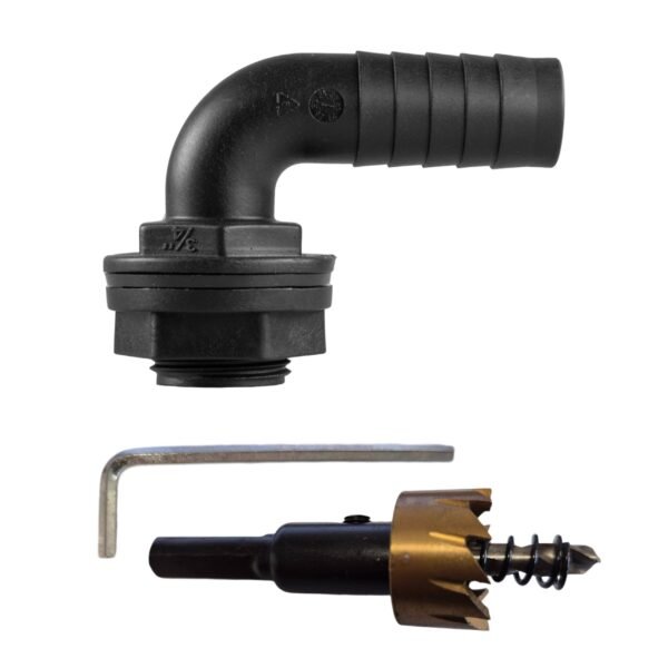 Tank Connector 90 Degree with Washer & Nut 3/4"BSPM - 3/4"