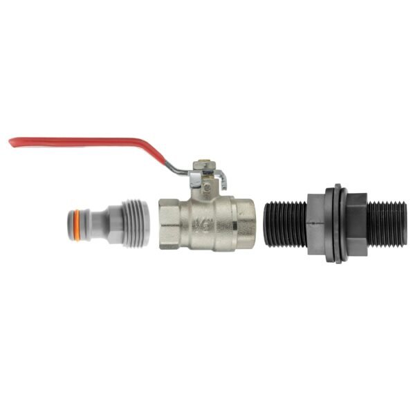 Water Butt Kit ½” with BSPF Lever Valve and Male Quick