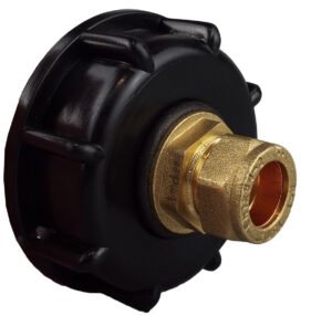 IBC 2” S60X6 Cap with Brass Compression Straight ½” BSP – – Heavy Duty Pipe & Hose Fitting UK IBC Tanks Fittings Free Shipping