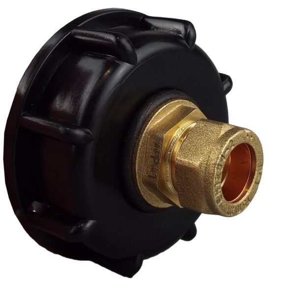 Ibc 2” s60x6 cap with brass compression straight ½” bsp – – heavy duty pipe & hose fitting uk ibc tanks fittings free shipping 5