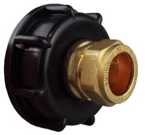IBC 2” S60X6 Cap with Brass Compression Straight ¾” BSP – – Heavy Duty Pipe & Hose Fitting UK IBC Tanks Fittings Free Shipping