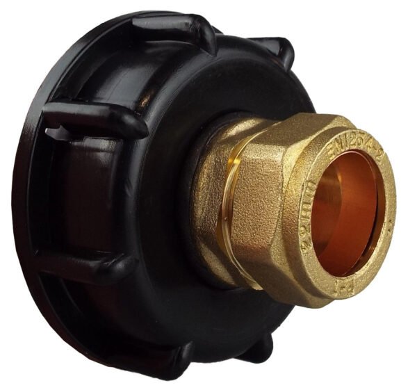Ibc 2” s60x6 cap with brass compression straight ¾” bsp – – heavy duty pipe & hose fitting uk ibc tanks fittings free shipping 5