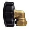 Ibc 2” s60x6 cap with brass compression elbow ¾” bsp – 22mm – heavy duty pipe & hose fitting uk ibc tanks fittings free shipping 17