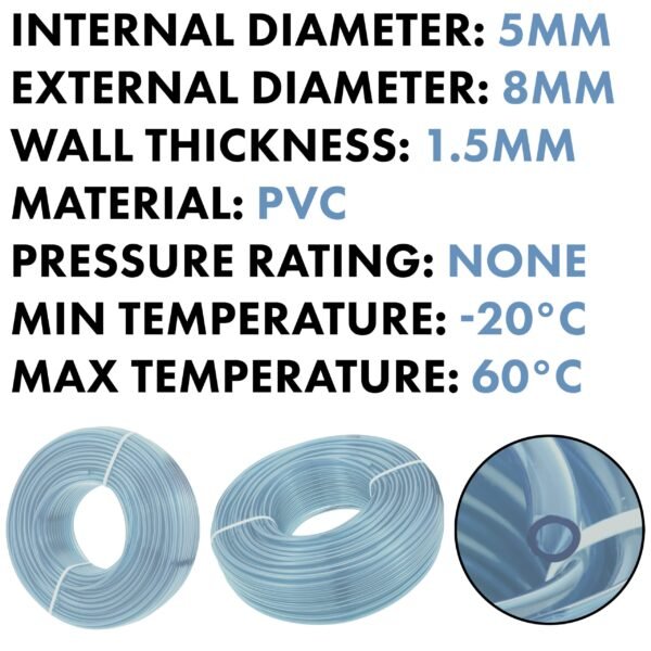 Clear PVC Pipe 5mm*8mm