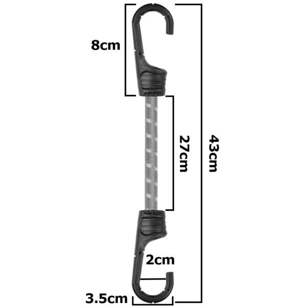 Heavy duty bungee cord with metal hook 40cm – elastic shock cord for tarpaulins & cargo tarpaulin accessories free shipping 7