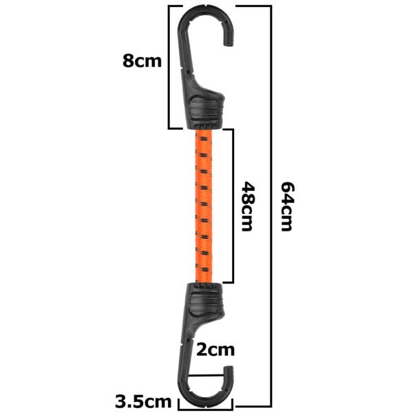 Heavy duty bungee cord with metal hook 60cm – elastic shock cord for tarpaulins & cargo tarpaulin accessories free shipping 7