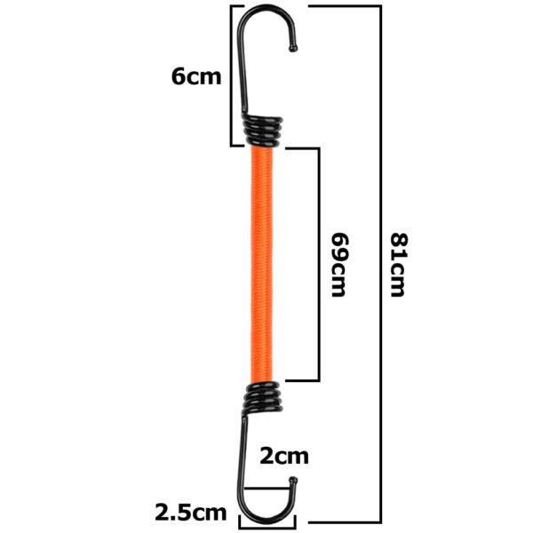 Heavy duty bungee cord with metal hook 80cm – elastic shock cord for tarpaulins & cargo bungee cords & ropes free shipping 9