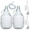 Glass Demijohn 5L 2 Pack Plain With Airlock, Bung & Tube Home & Garden Free Shipping 13