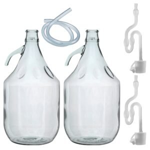 Glass Demijohn 5L 2 Pack Plain With Airlock, Bung & Tube Home & Garden Free Shipping