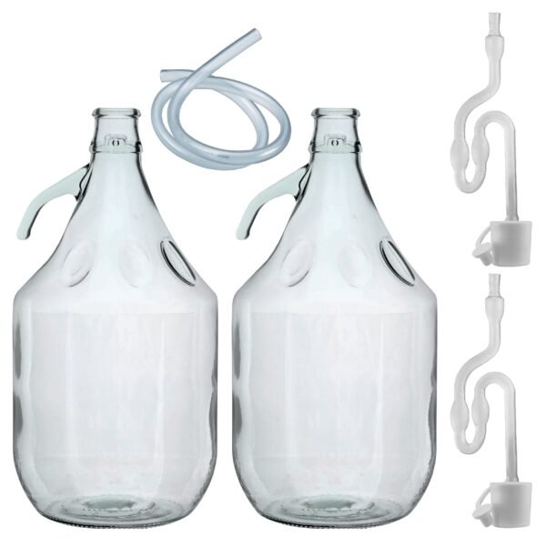 Glass Demijohn 5L 2 Pack Plain With Airlock, Bung & Tube Home & Garden Free Shipping 5