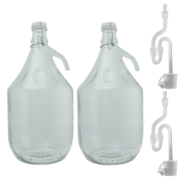 Glass Demijohn 5L 2 Pack Swing Top Cap, Airlock & Bung Home & Garden Free Shipping 5