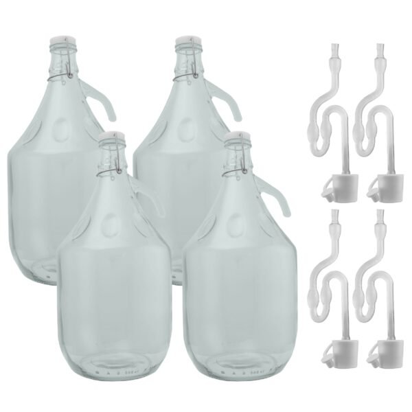 Glass Demijohn 5L 4 Pack Swing Top Cap, Airlock & Bung Home & Garden Free Shipping 5