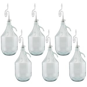 Glass Demijohn 5L 6 Pack Plain With Airlock & Bung Home & Garden Free Shipping