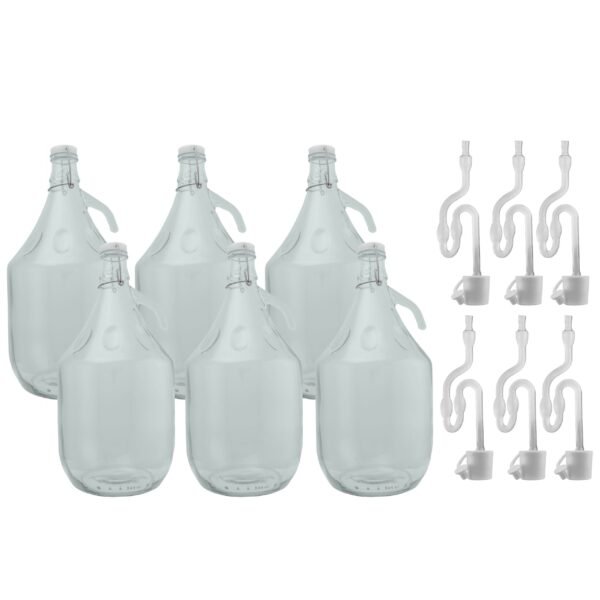Glass Demijohn 5L 6 Pack Swing Top Cap, Airlock & Bung Home & Garden Free Shipping 5