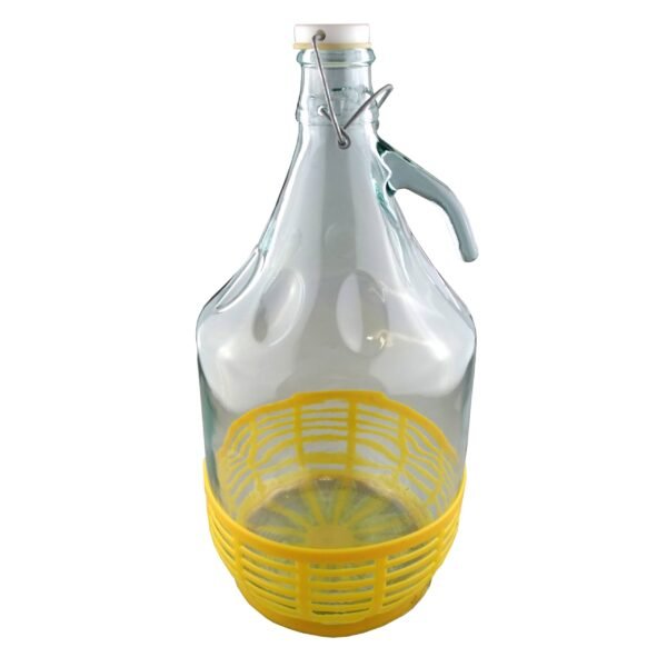 Glass Demijohn 5L With Swing Top Cap & Yellow Protective Home & Garden Free Shipping 5