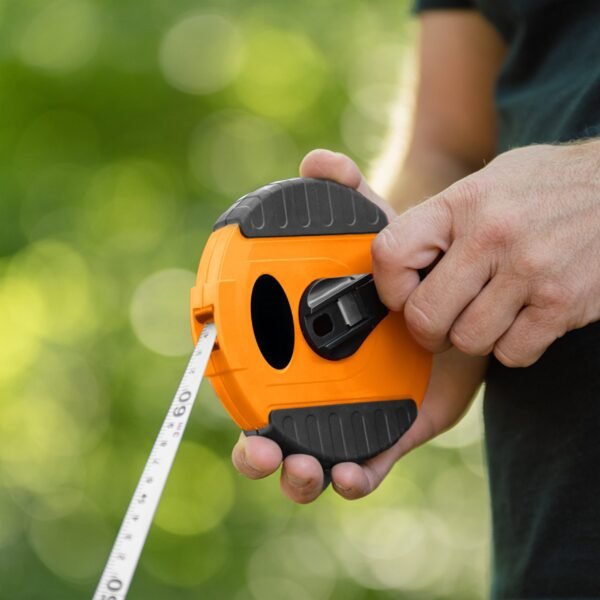 Fibreglass Coiled Tape Measure 13mm Wide Black/Orange