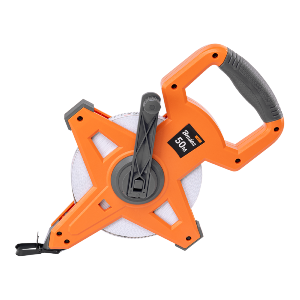 Fibreglass Coiled Tape Measure with Handle, 15mm Wide,