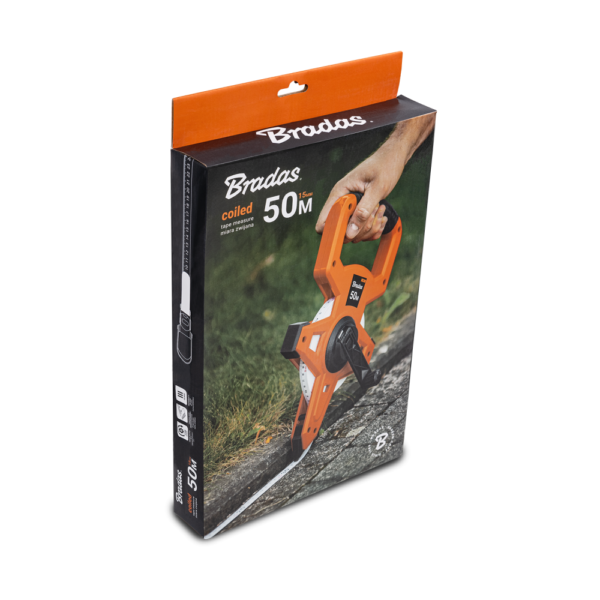 Fibreglass Coiled Tape Measure with Handle, 15mm Wide,