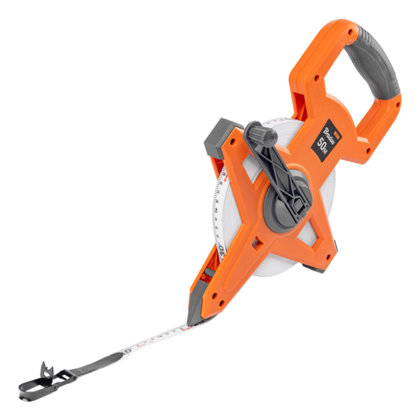 Fibreglass Coiled Tape Measure with Handle, 15mm Wide,