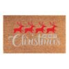 Doormat 60cm x 40cm - 'Merry Christmas' (Red/Silver)