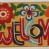 Doormat 60cm x 40cm - 'Welcome' (Flowers)