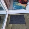 Rubber Doormat 60cm x 40cm - 'Welcome' (Small Flowers)
