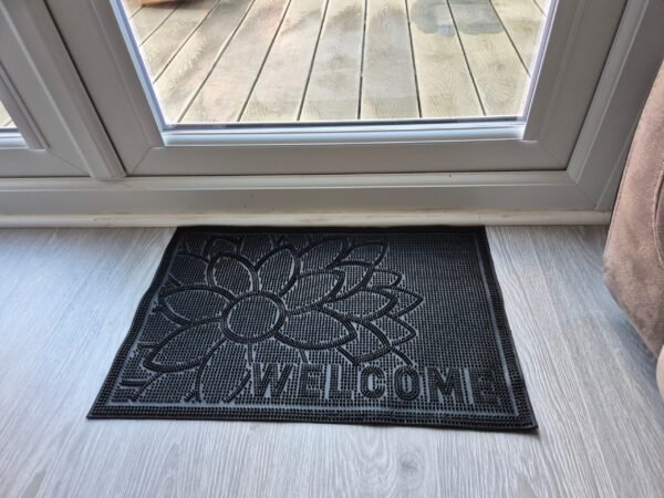 Rubber Doormat 60cm x 40cm – ‘Welcome’ (Flower) Doormats Free Shipping 5