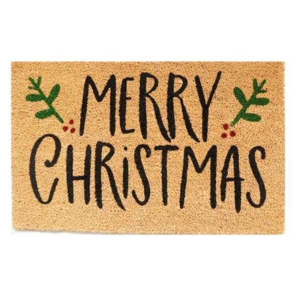 Doormat 60cm x 40cm - 'Merry Christmas' (Holly)