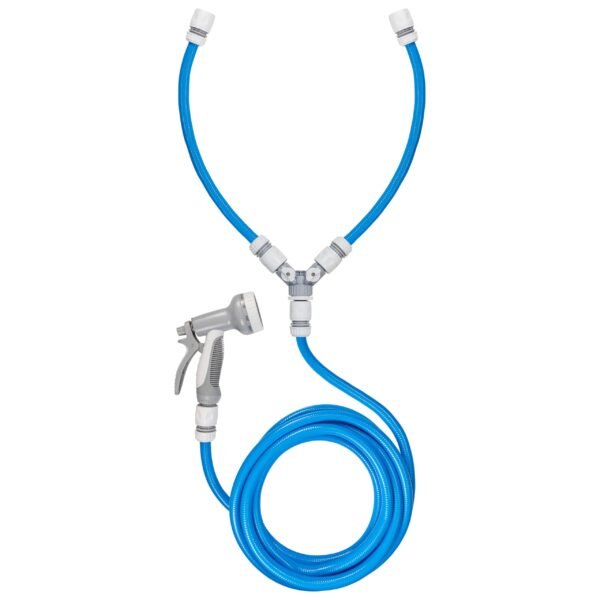 Dog Shower Mix Hot/Cold Water with Valves Blue