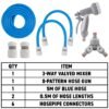 Dog Shower Mix Hot/Cold Water with Valves Blue