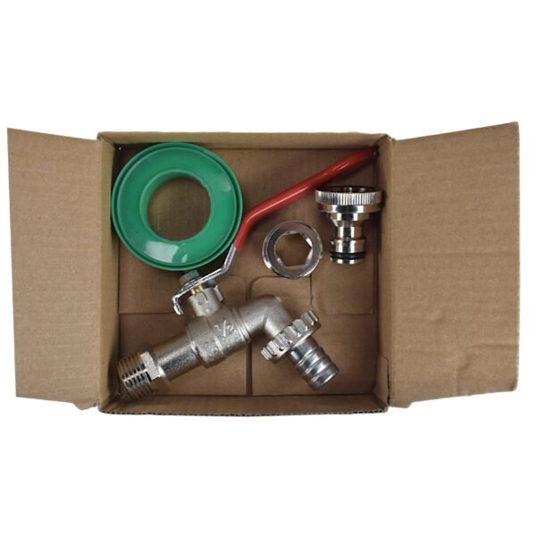 Lever tap kit with barb/quick connect outlet, 1/2 inch and 3/4 inch – home diy accessory uk wall tap connection kits free shipping 5