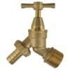 Brass Bib Tap Kit with Barb/Quick Connect Outlet, 1/2" and
