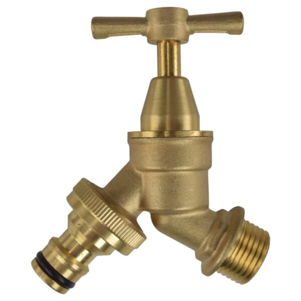 Brass Bib Tap Kit with Barb/Quick Connect Outlet, 1/2" and
