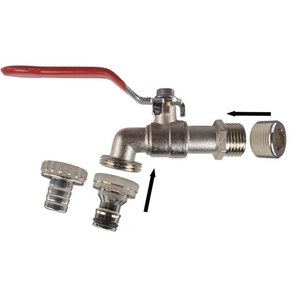 Lever tap kit with barb/quick connect outlet, 1/2 inch and 3/4 inch – home diy accessory uk wall tap connection kits free shipping 29