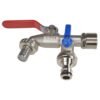 Double Lever Tap Kit with Barb/Quick Connect Outlet, 1/2"