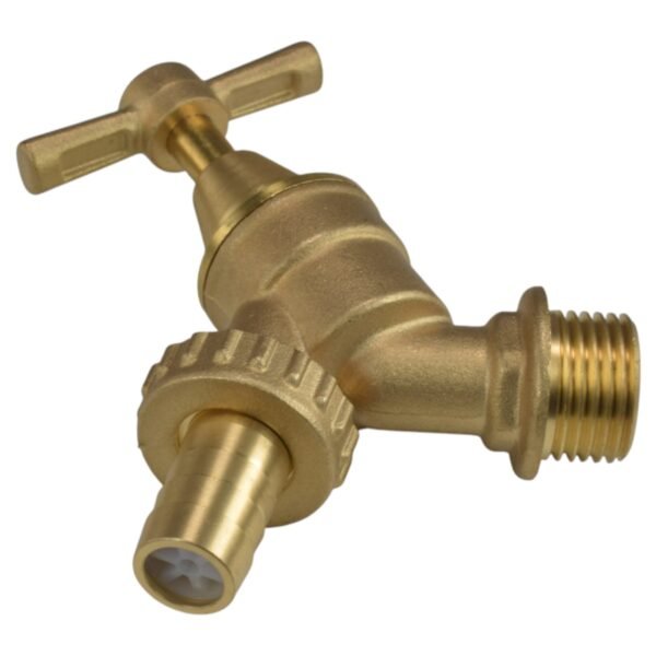 Brass Bib Tap Kit with Barb/Quick Connect Outlet, 1/2" and