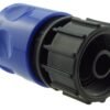 Hose Connector Blue with In-Line BSPM Valve and Geka Type