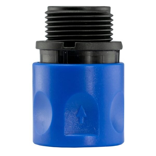Hose Connector Blue with In-Line BSPF Valve and Water Butt