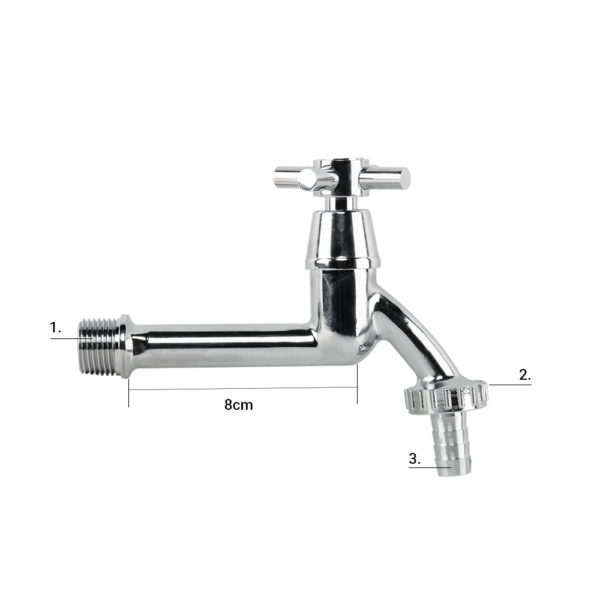 Cross bib extended brass chrome brass tap – heavy duty outdoor garden tap uk garden taps free shipping 7
