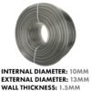 Grey semi-transparent pvc pipe 10mm*13mm – heavy duty pipe & hose fitting uk hose free shipping 19