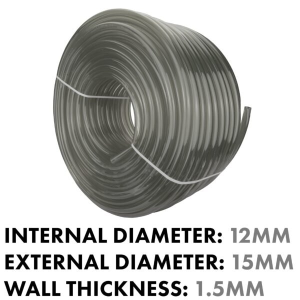 Grey semi-transparent pvc pipe 12mm*15mm – heavy duty pipe & hose fitting uk hose free shipping 5