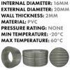 Grey semi-transparent pvc pipe 16mm*20mm, 100m – heavy duty pipe & hose fitting uk hose free shipping 2