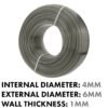 Grey semi-transparent pvc pipe 4mm*6mm, 100m – heavy duty pipe & hose fitting uk hose free shipping 1