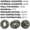 Grey semi-transparent pvc pipe 4mm*6mm, 100m – heavy duty pipe & hose fitting uk hose free shipping 2