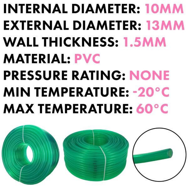 Green semi-transparent pvc pipe 10mm*13mm – heavy duty pipe & hose fitting uk hose free shipping 8