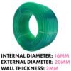 Green semi-transparent pvc pipe 16mm*20mm, 100m – heavy duty pipe & hose fitting uk hose free shipping 1