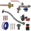 Double lever tap standard connection kit with black/yellow connector – home diy accessory uk wall tap connection kits free shipping 77
